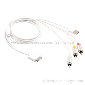 30-pin Dock Connector to AV Cable for iPod/iPhone/iPad, with Micro USB